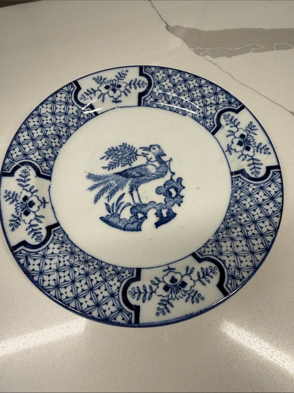 Vintage Yuan 6 inch bird Wood & Sins plate